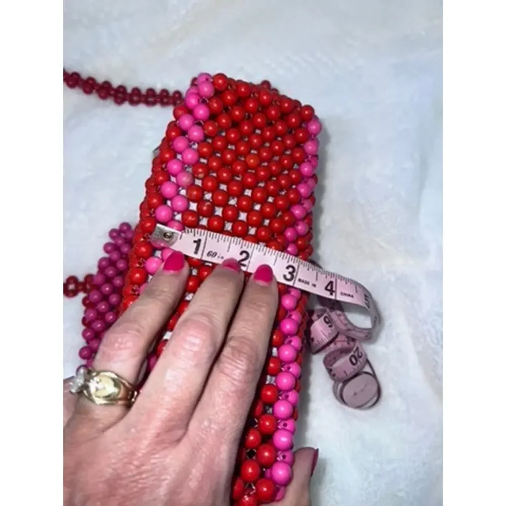 NWT Kate Spade x Target Women's Red & Pink Beaded Shoulder‎ Bag Casual